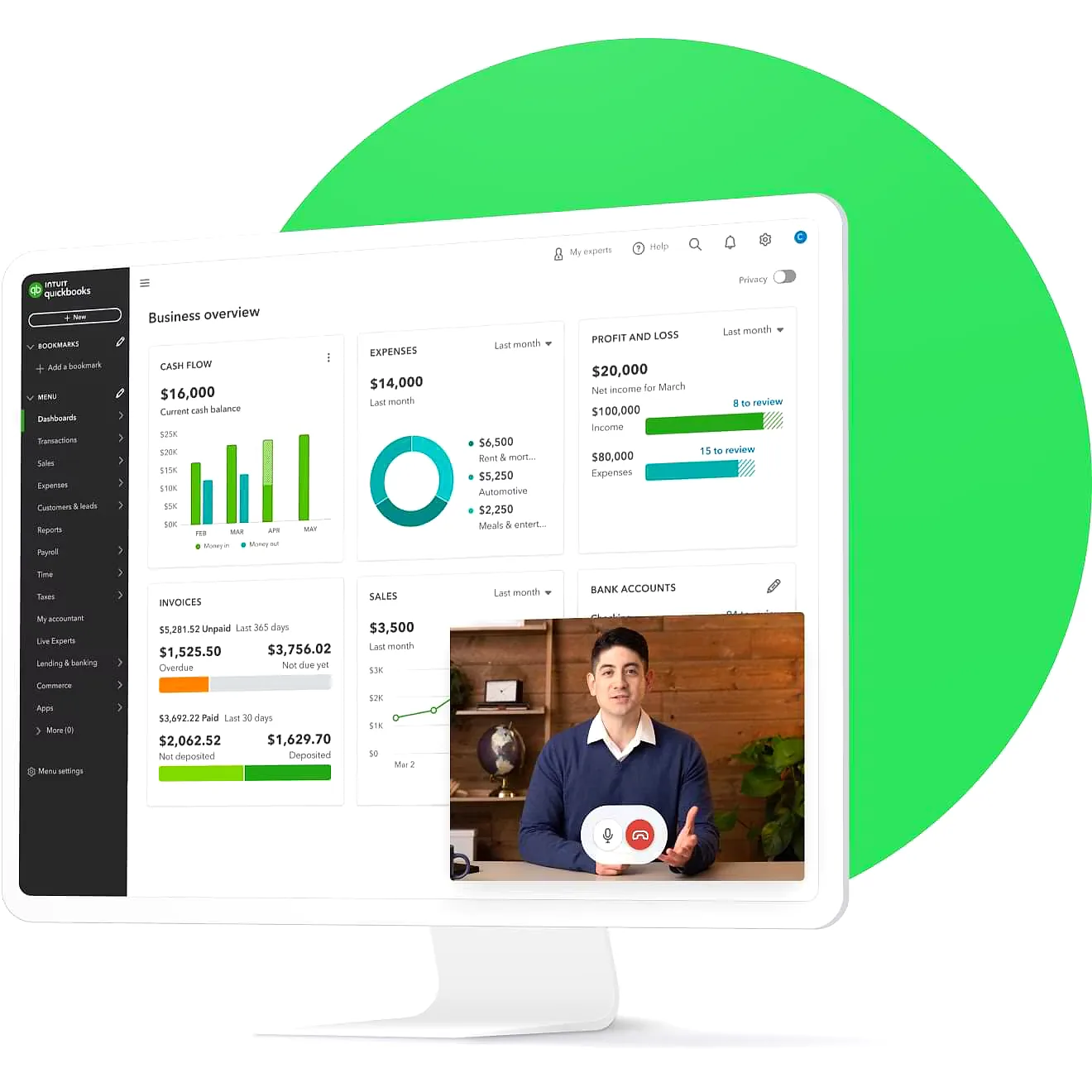 QuickBooks Live expert assisting a client via chat